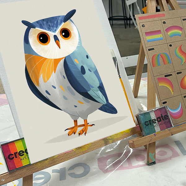 "Owl"🎨 13 Jan Tuesday 1-3pm  -acrylic on canvas